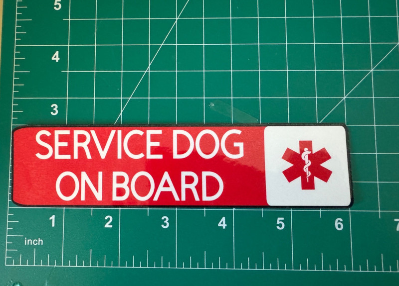 SERVICE DOG ON BOARD WATERPROOF VINYL RECTANGLE STICKER gallery