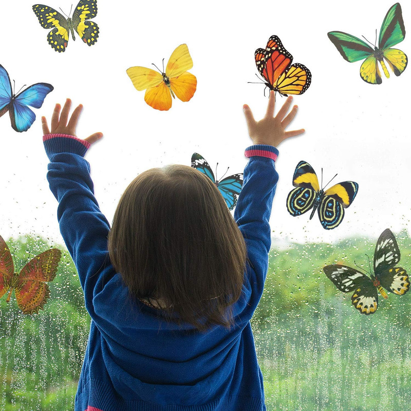 Outus 40 Pieces Butterfly Anti-Collision Window Stickers Christmas Decor Butterf gallery
