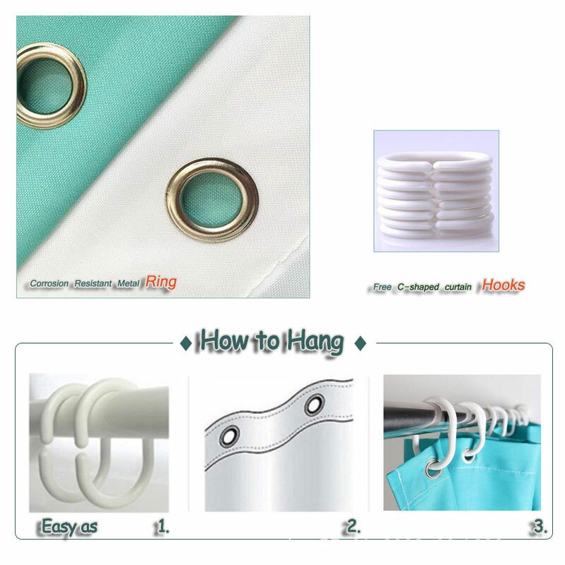 Dog Surfing Waterproof Bathroom Polyester Shower Curtain Liner Water Resistant gallery