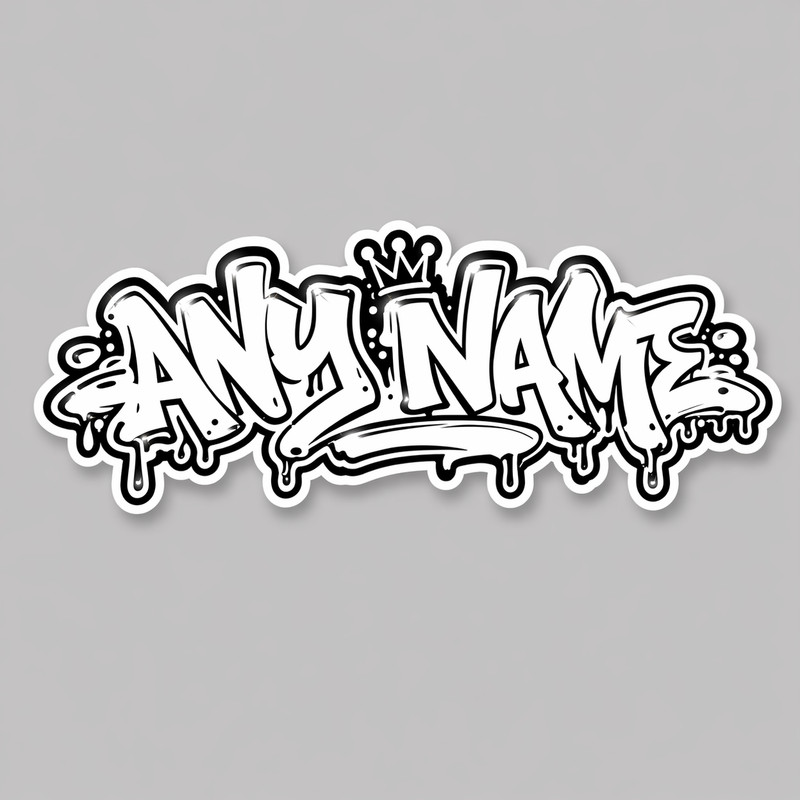 Custom Graffiti Name Sticker Neon Drip Waterproof Laminated Decal