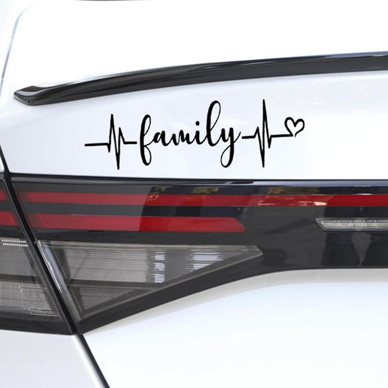 Stick Family Car Decals Heartbeat Die Cut Car Window Vinyl Decal Exquisite Decor gallery