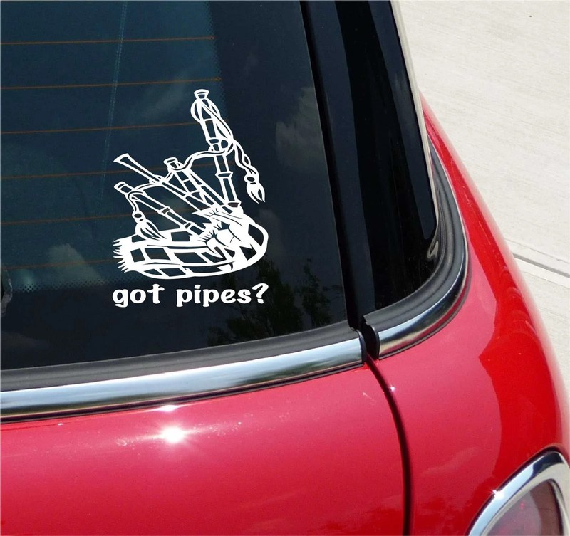 GOT PIPES? BAGPIPES MUSIC GRAPHIC DECAL STICKER ART CAR WALL DECOR
