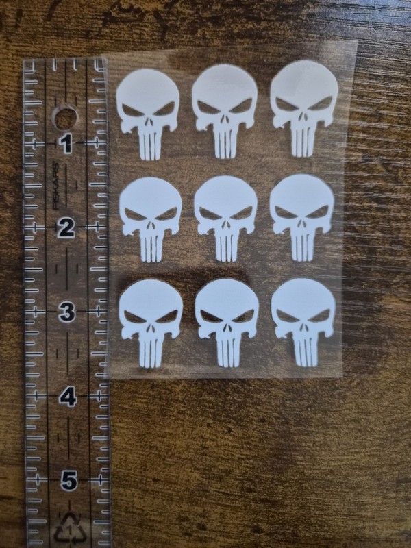 9pc THE PUNISHER SKULL High Quality UVDTF Decal Sticker waterproof USA NOTVINYL gallery