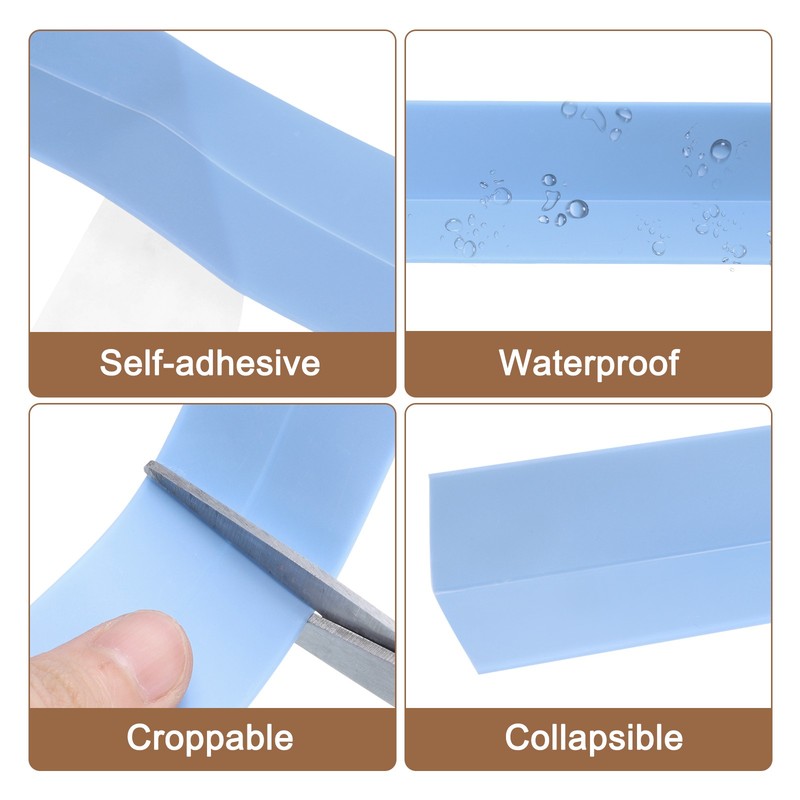 4 Rolls Grey Caulk Strip Waterproof, 0.87" x 10.5Ft Bathtub Caulk Sealing Tape gallery