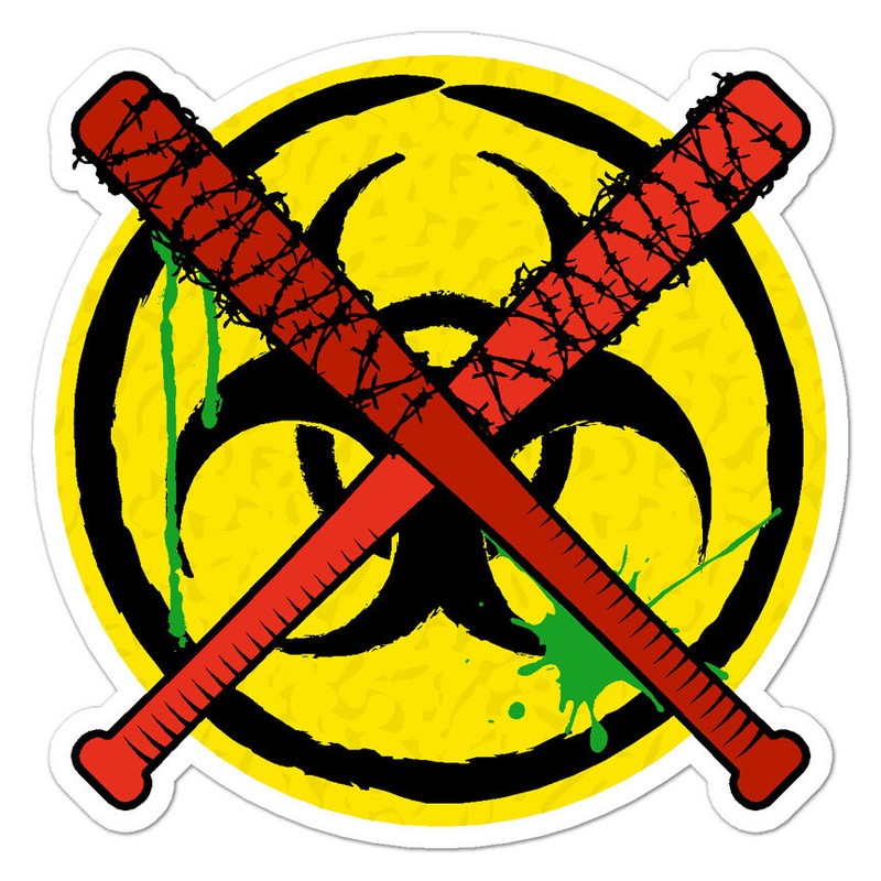 Biohazard Zombie Killer, Vinyl Decal Sticker, Indoor Outdoor, 3 Sizes, #9000