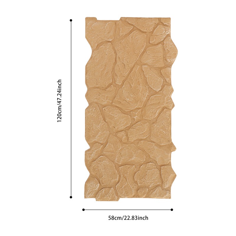 3D Faux Stone Wall Panel for Interior Exterior Decor PU Wall Panel Light Brown gallery