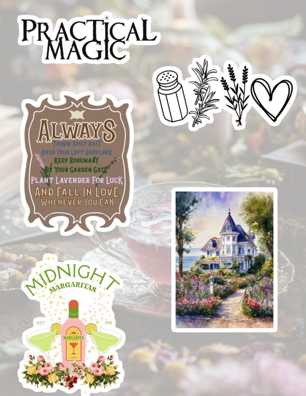 Practical Magic Witch 90’s Movie 5pc Sticker Pack