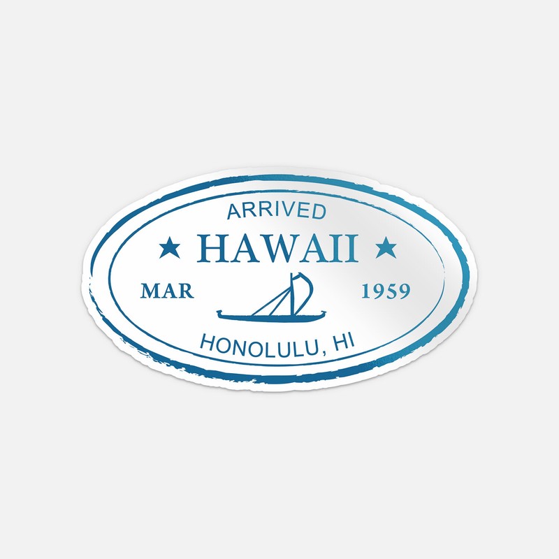 Travel Retro Adventure Honolulu Hawaii Passport Stamp Vinyl Sticker Decal