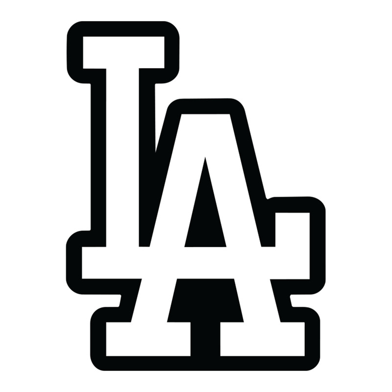 LA Dodgers Sticker Black and White Car Window, Laptop and Bottle 3.72W x 5H in