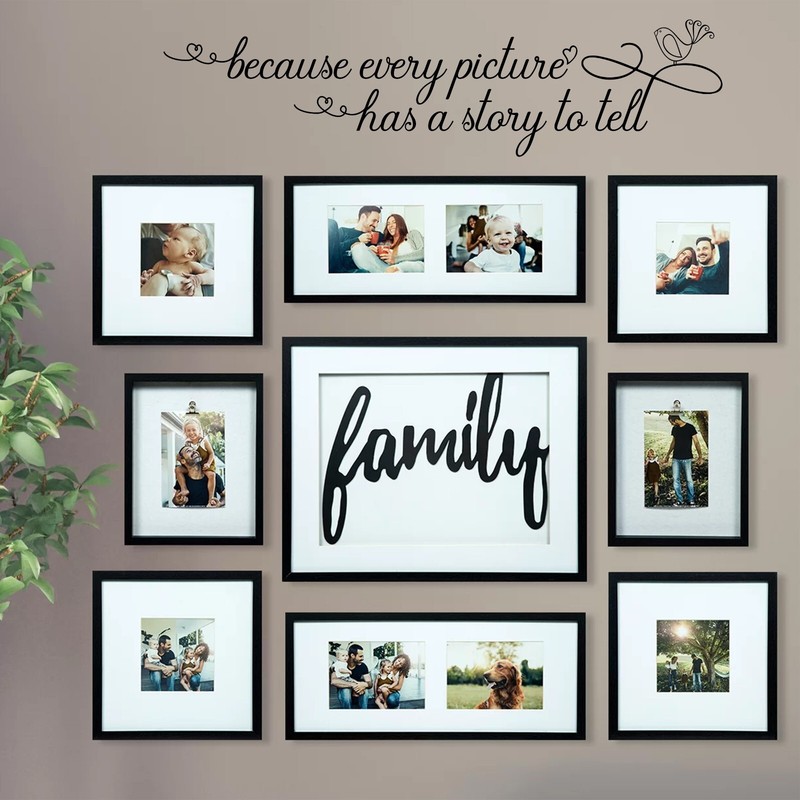 Because Every Picture Family Wall Decal Sticker Quote Picture Frame Memories gallery