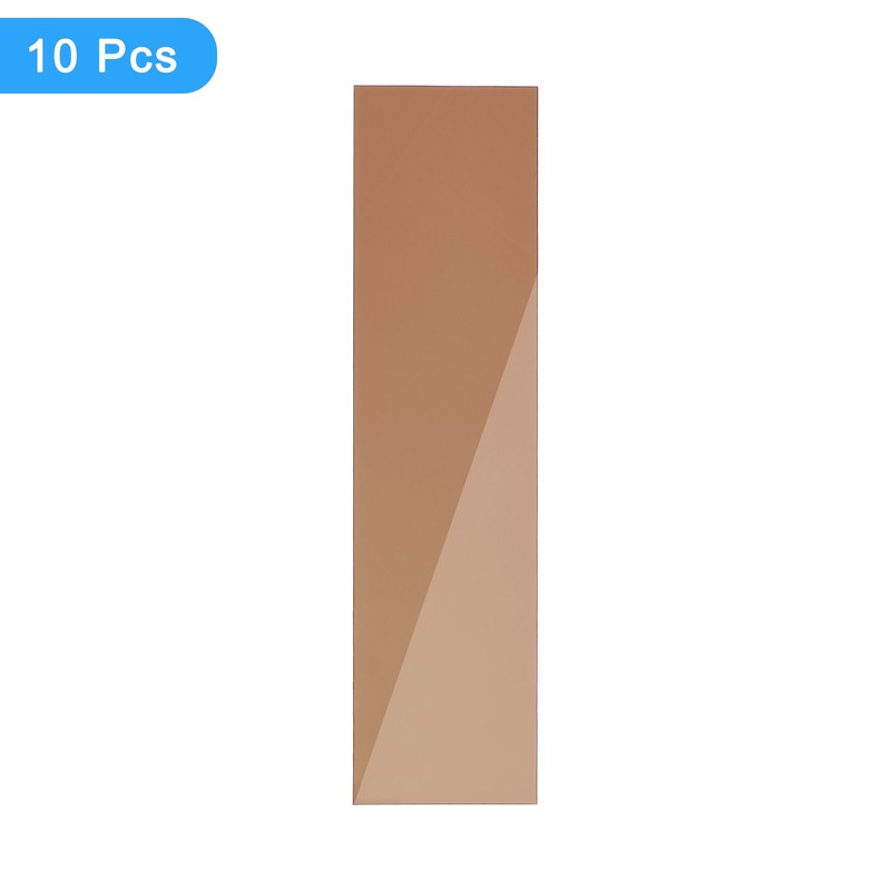 10Pcs 2" x 7.9" Self Adhesive Acrylic Strip Mirror Wall Sticker Removable, Brown gallery