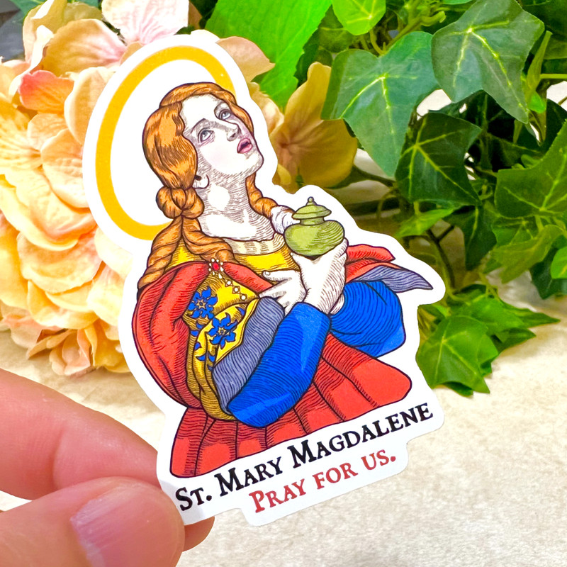Saint Mary Magdalene Sticker 2pcs | Saint Sticker | Catholic Sticker | PS308 gallery
