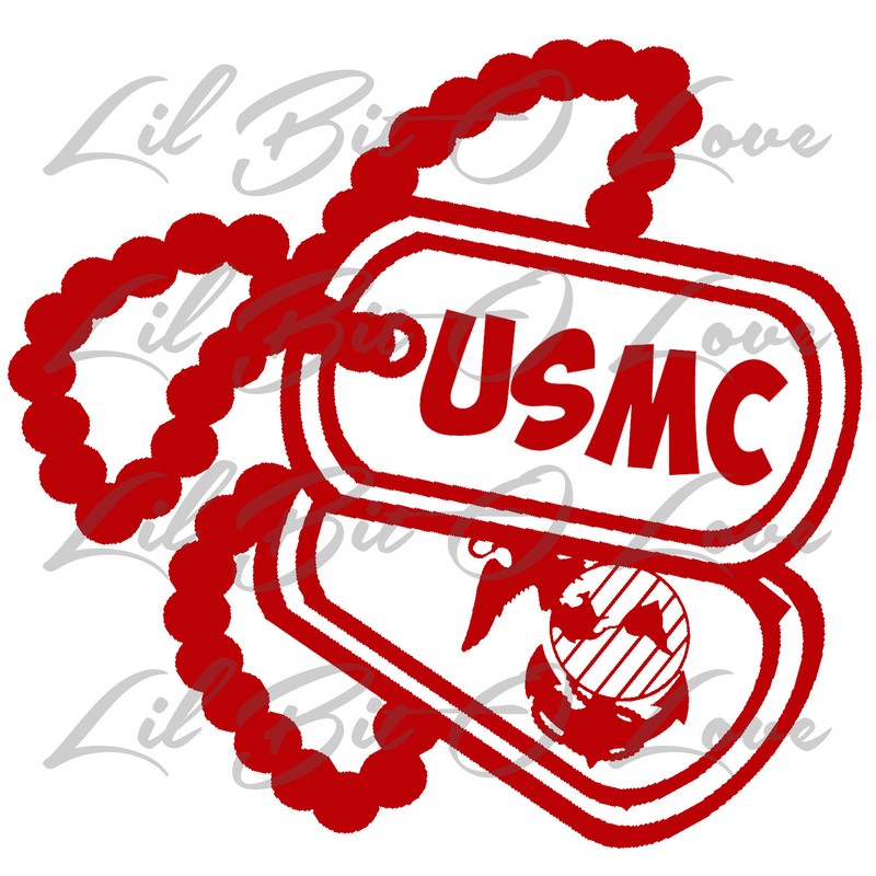 USMC Dog Tags Vinyl Decal with EGA Marines United States Marine Corps Military