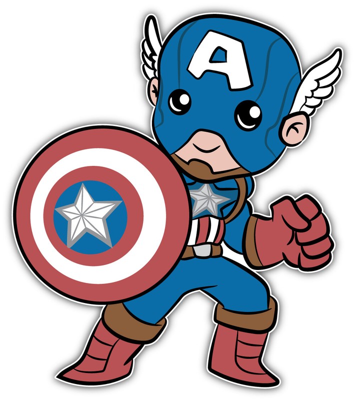 Avengers Captain America Cartoon Sticker Bumper Decal – ”SIZES”