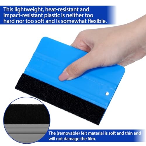 3 Pcs Squeegee for Vinyl, Black Felt Edge Vinyl Squeegee 4in, 5in, 6in Felt gallery