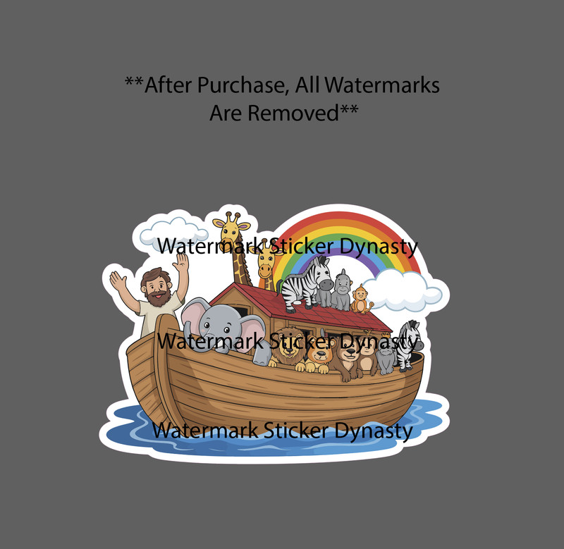 Noah’s Ark Sticker Waterproof Decal Bible Genesis Jesus Faith Book Gift NEW