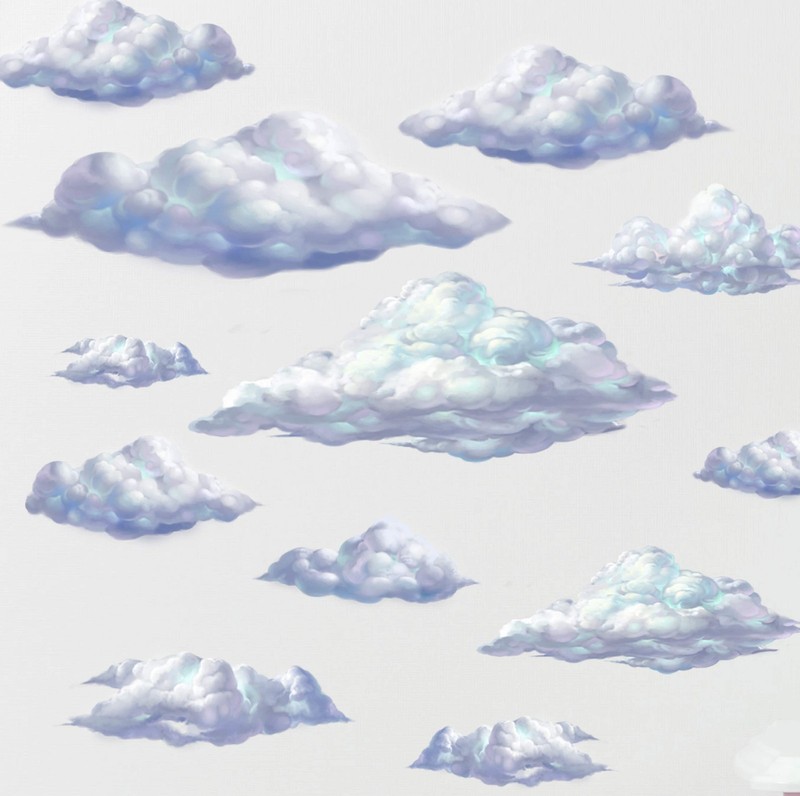 Sky Cloud Wall Decals Beautiful Cloud Wall Stickers Girls Wall Art Stickers f…