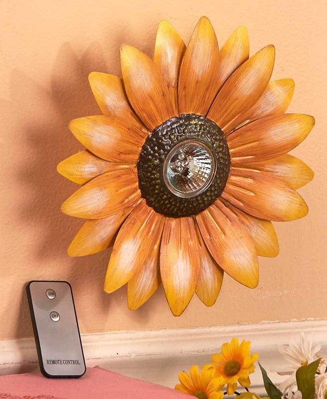 White Purple Lighted Flowers Wall Decor Sunflower Wall Art Blooms Petals Hanging