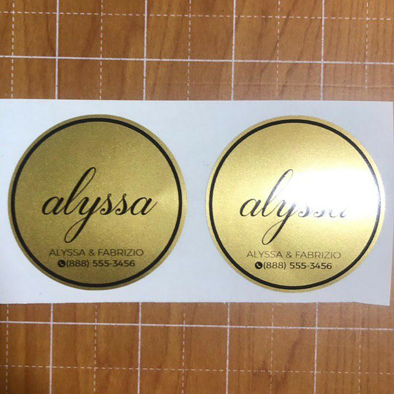 100 Custom stickers REAL GOLD FOIL | SHINY GOLD FOIL LABELS METALLIC SEALS LABEL gallery