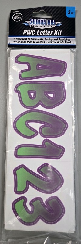 Boat Registration Numbers & Letters HOT COLOR 3″ Boat & Jetski PWC Stickers |A7