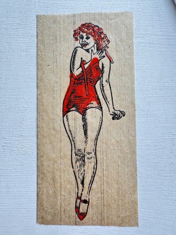 1940’s Clothing Iron on Decal of Pinup Girl B