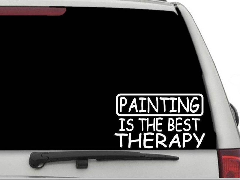 PAINTING IS THE BEST THERAPY Decal Sticker CW3967