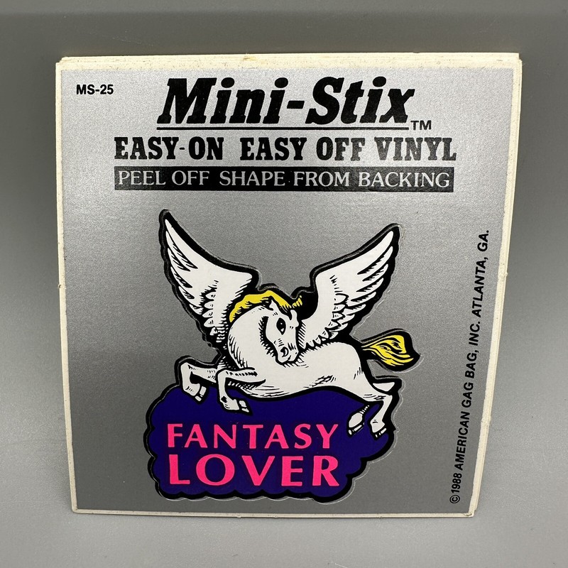 1988 Vintage “Fantasy Lover” Black Light Retro Vinyl Sticker Cut-Out Shape