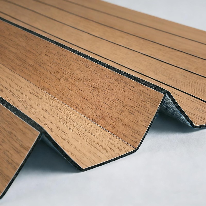 Honey Wood 3D Wall Panels Self Adhesive 23.6"X 196.8" PVC Stick on Wood Panels gallery