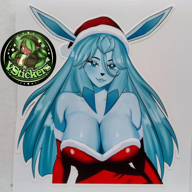[OC] Aisia the Glaceon (Holiday Oppai) Water-Resistant Vinyl Sticker!