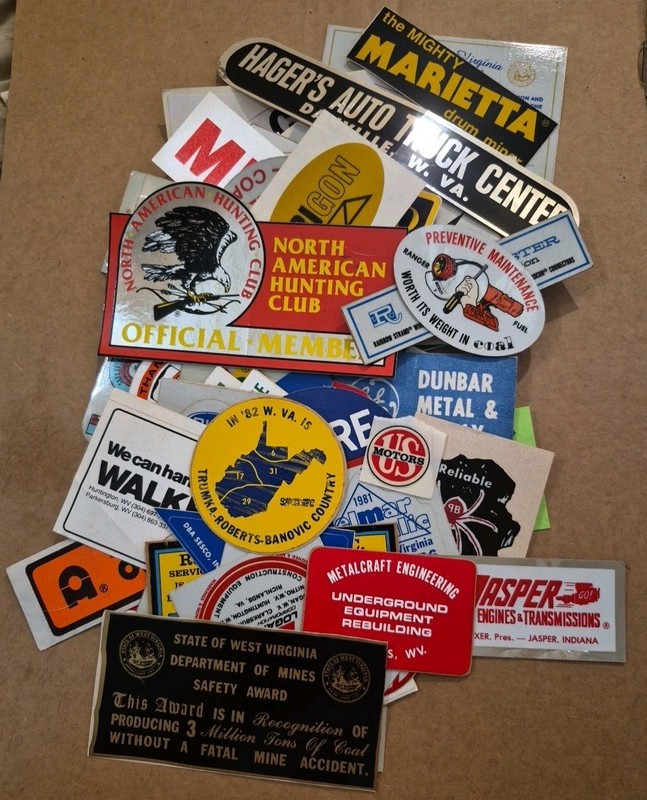 Vintage 1970s-80s Hard Hat Helmet Sticker Lot Of Over 130