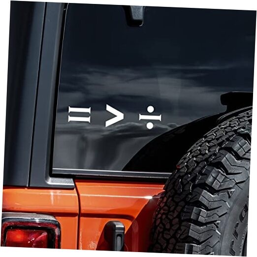 White 8″ x 8″ Vinyl Sticker for Auto, Car, Truck, Wall Symbols