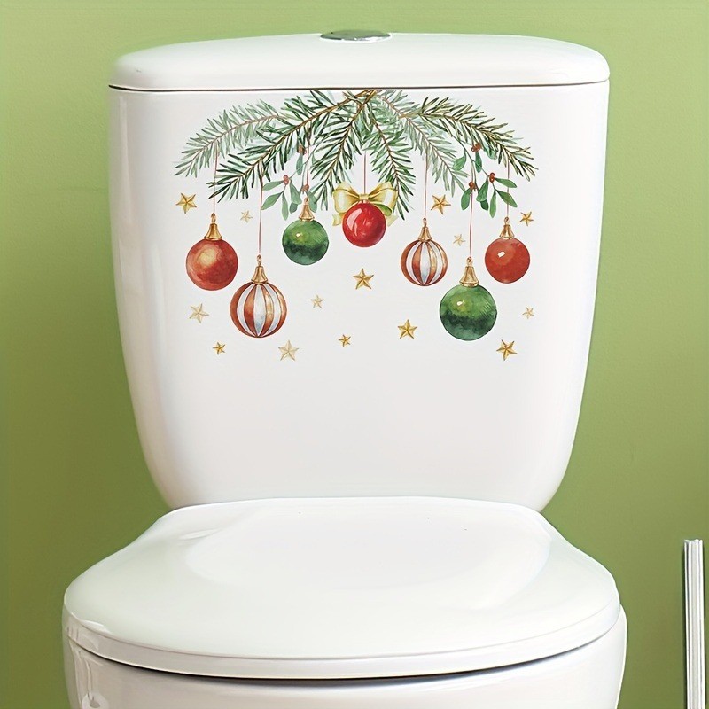 Christmas Toilet Sticker Self-Adhesive Xmas Ornaments for Holiday Bathroom Decor gallery