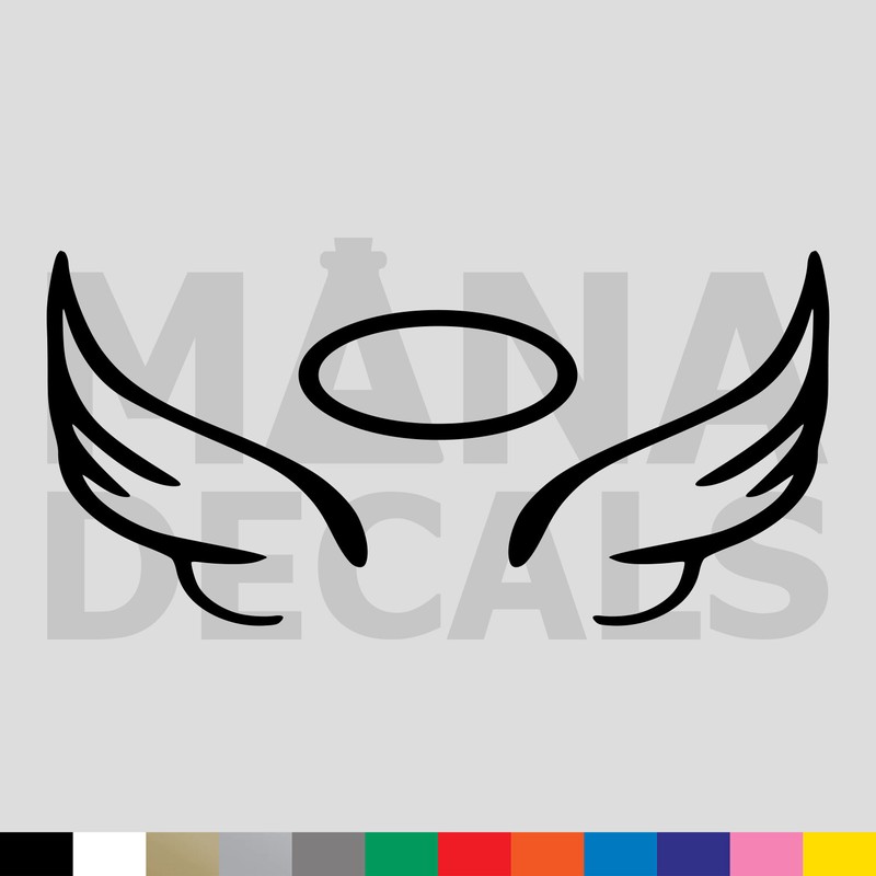 Angel Wings Halo Vinyl Die Cut Decal Sticker – Blessed Heaven Christian Catholic