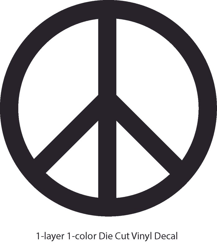 2″ – 24″ Peace Sign Die Cut Vinyl Decal Sticker – Made in USA Same Day Shipping