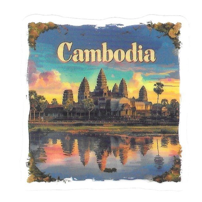 Cambodia Angkor Wat Temple Die Cut Asian Clear Vinyl Sticker Travel Decal