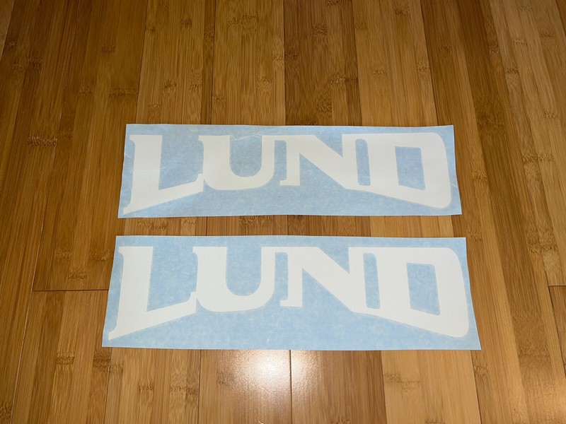 LUND Boats Vinyl Decal Stickers 24”- Set of 2- Gloss White Replacement Boat