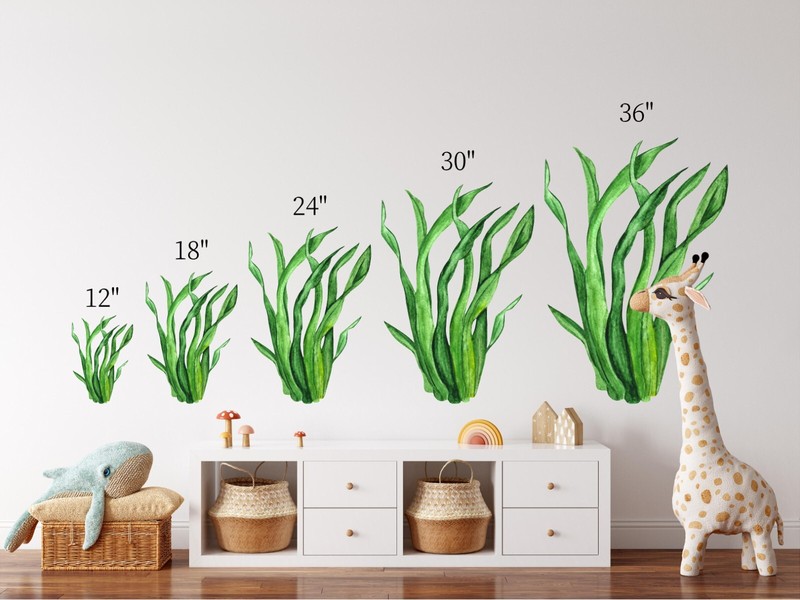 Green Seaweed Wall Decal Ocean Sea Life Removable Fabric Wall Sticker gallery
