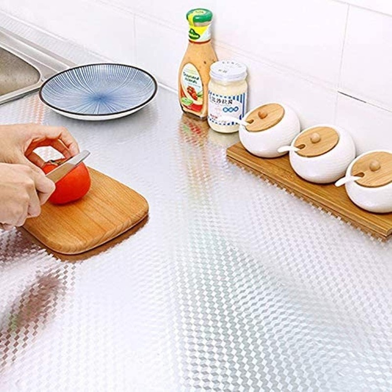 Silver Space-Themed Self-Adhesive Kitchen Backsplash & Drawer Liner, 15.7x196.9" gallery