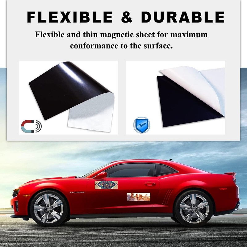 10 Pack 12" X 4" Bumper Sticker Magnets with Self Adhesive Flexible Magnetic Bum gallery