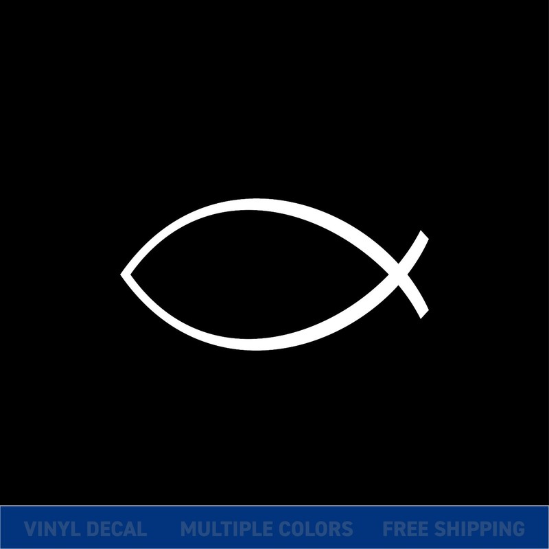 Christian Fish Car Decal – Jesus Ichthys Symbol Vinyl Sticker for Window