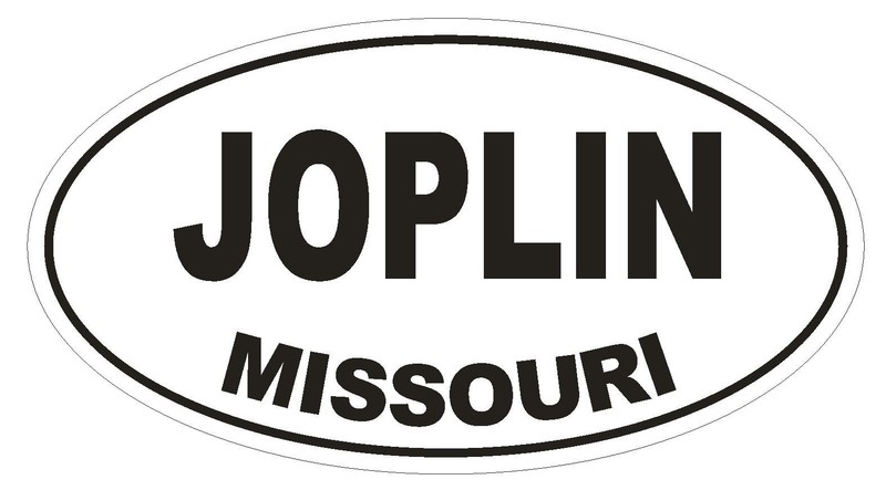 Joplin Missouri Oval Bumper Sticker or Helmet Sticker D1418 Euro Oval