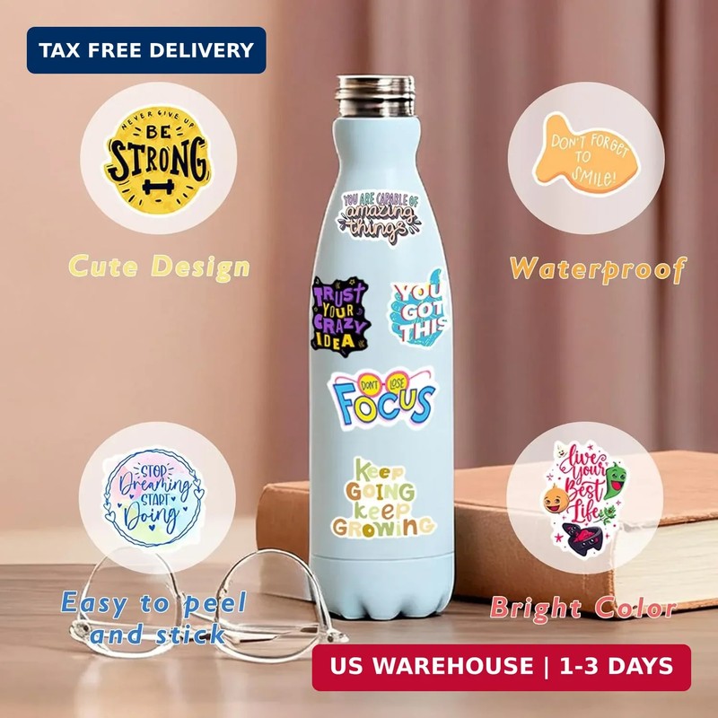 Inspirational Stickers for Adults Teens Kids, 100PCS Waterproof Motivational Wor gallery