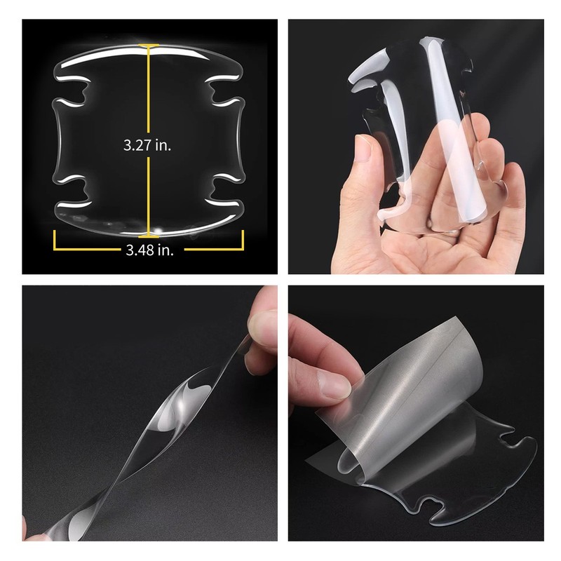 Jeep Grill Logo Universal Car Door Handle Cup Protector Clear Decal Sticker gallery