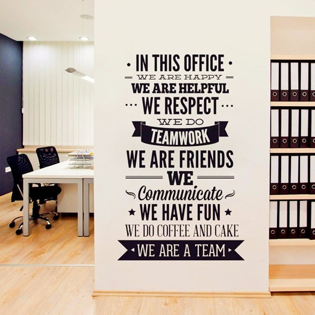 OFFICE RULES “WE ARE A TEAM” Removable Wall Decal Vinyl Quote Stickers Decor 60″
