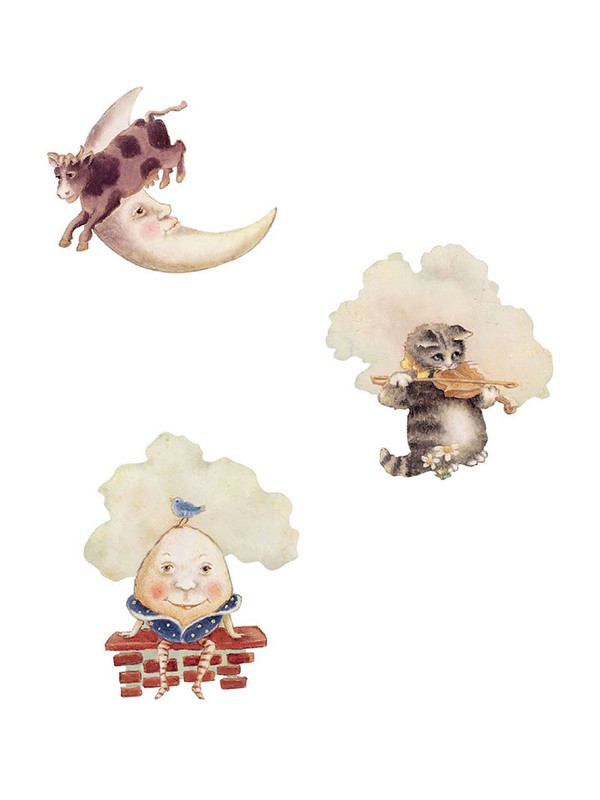 Pitter Patter Nursery Humpty Dumpty Cow Moon 25 Wallies Decals Stickers Wall Art