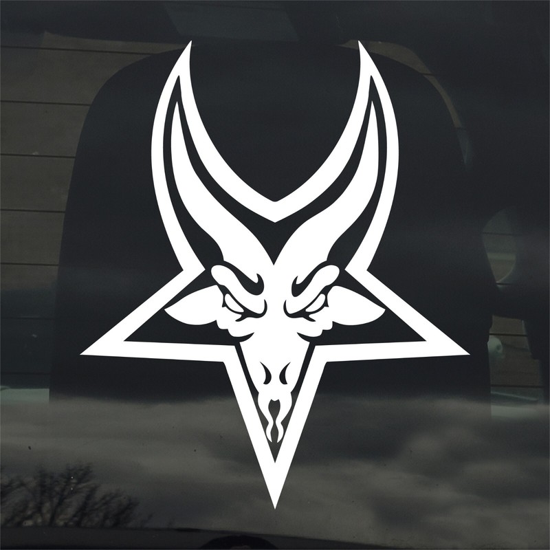 Goat Head Pentagram Custom Vinyl Sticker Decal Pagan Witch Devil Satan Occult