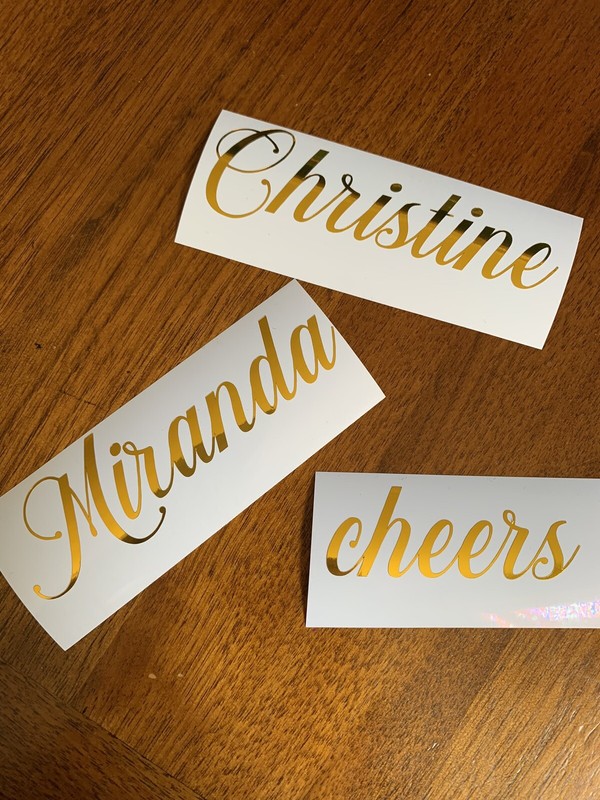 6″ Custom Text Vinyl Lettering Sticker Decal Personalized Script Fonts In Chrome