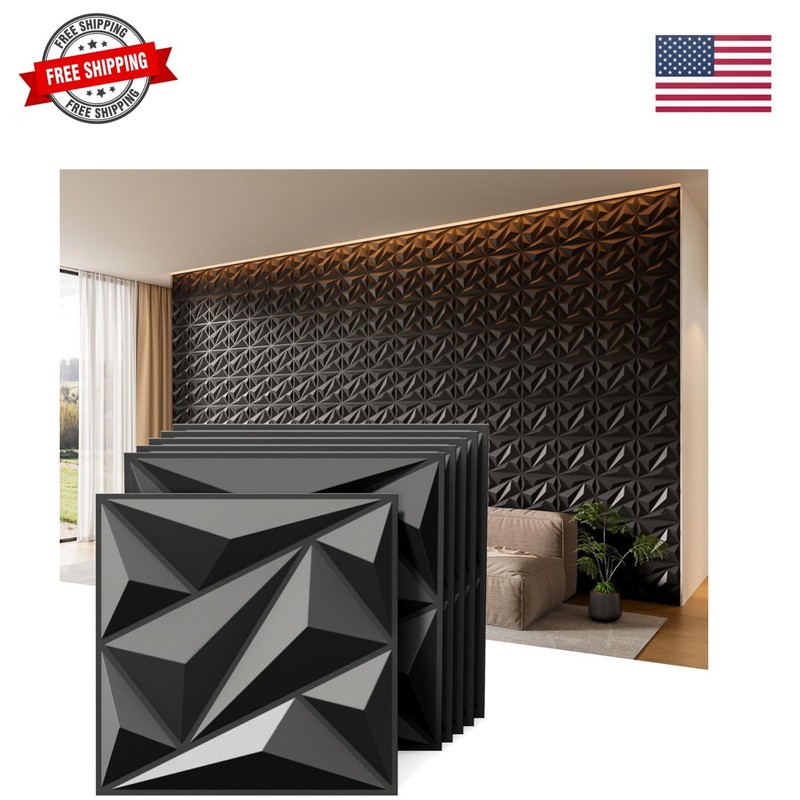 3D Wall Panels, 33 Pack 12 x 12 Inch Decorative Wall Panels PVC Accent Wall P…