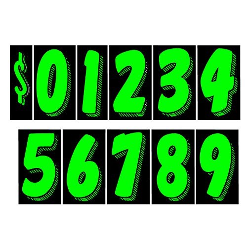 EZ Line Vinyl Decals for Cars Chartreuse Large Number Stickers 11 Dozen gallery