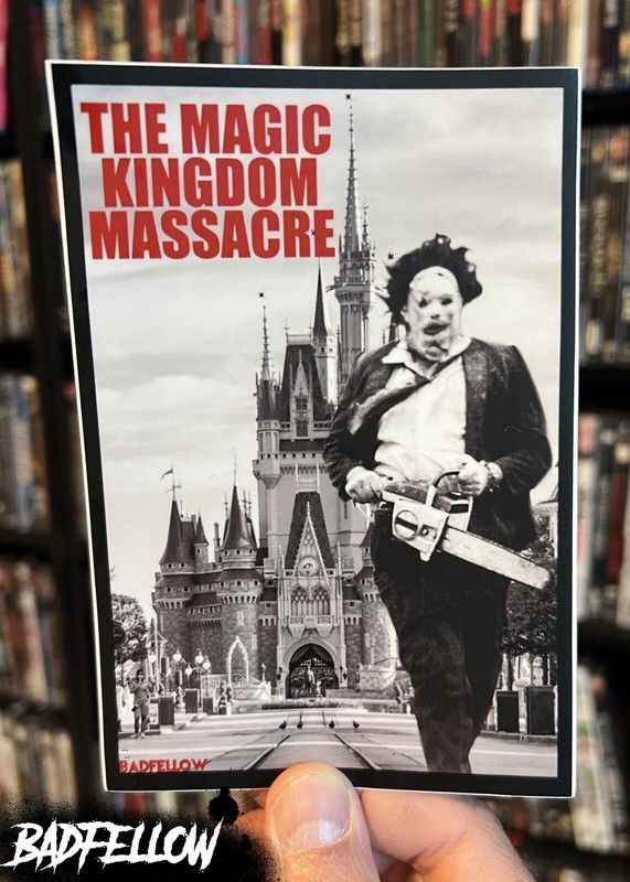 Magic Kingdom Massacre Vinyl Sticker Texas Chainsaw Mickey Mouse